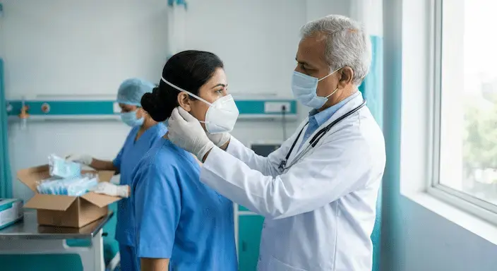 Disposable respiratory protection category including surgical masks and IN95