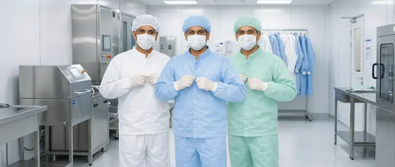 Disposable scrubs for healthcare workers and pharma cleanroom uniforms