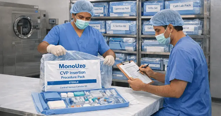 Pre-sterilized procedure packs for various medical interventions